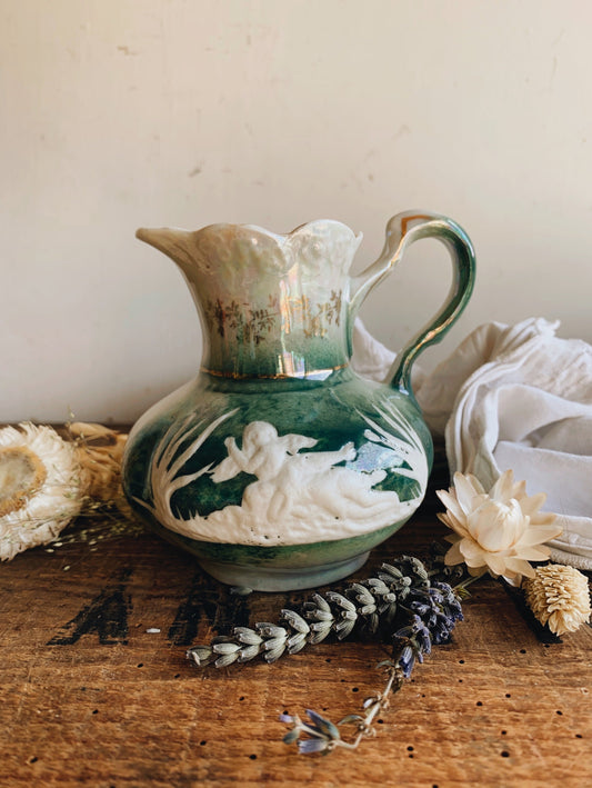 Antique Green Cameo Decorative Vase