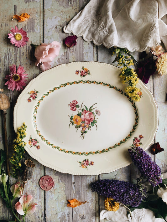 Antique (Royal Swan) Rose Serving Dish (UK SHIPPING ONLY)
