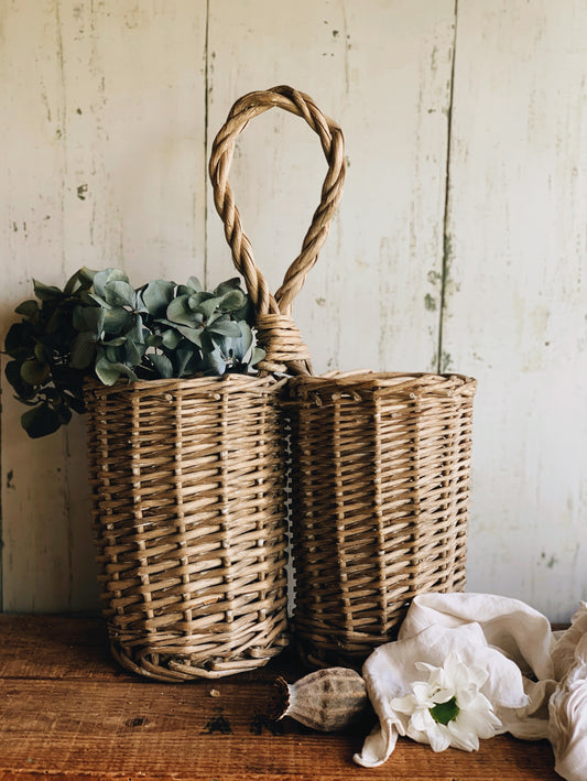 Rustic Wicker Wine Basket