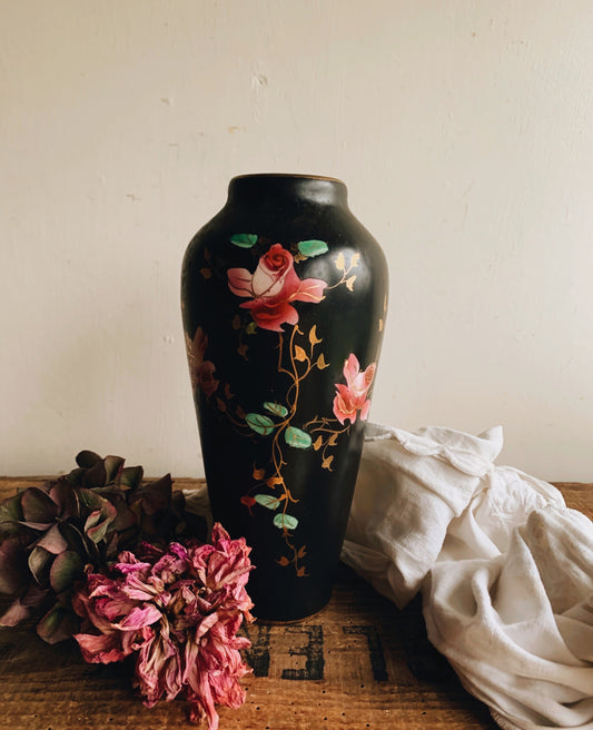 Vintage Black Rose Vase