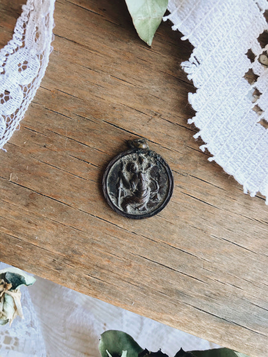 Vintage St Christopher Pendant - Stone & Sage 