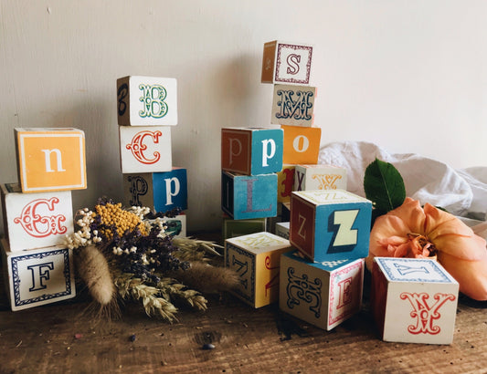 Vintage Retro Type Letter Blocks & Image (sold separately)