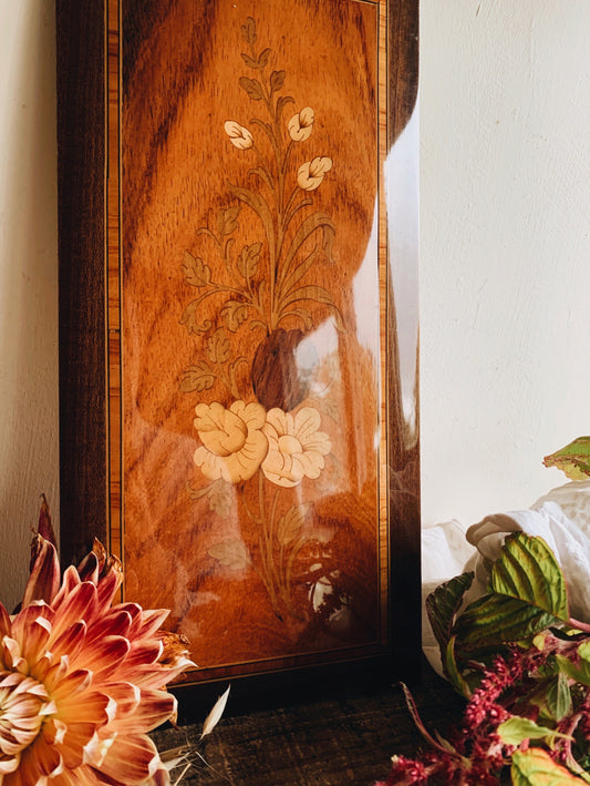 Antique Wooden Floral Artwork